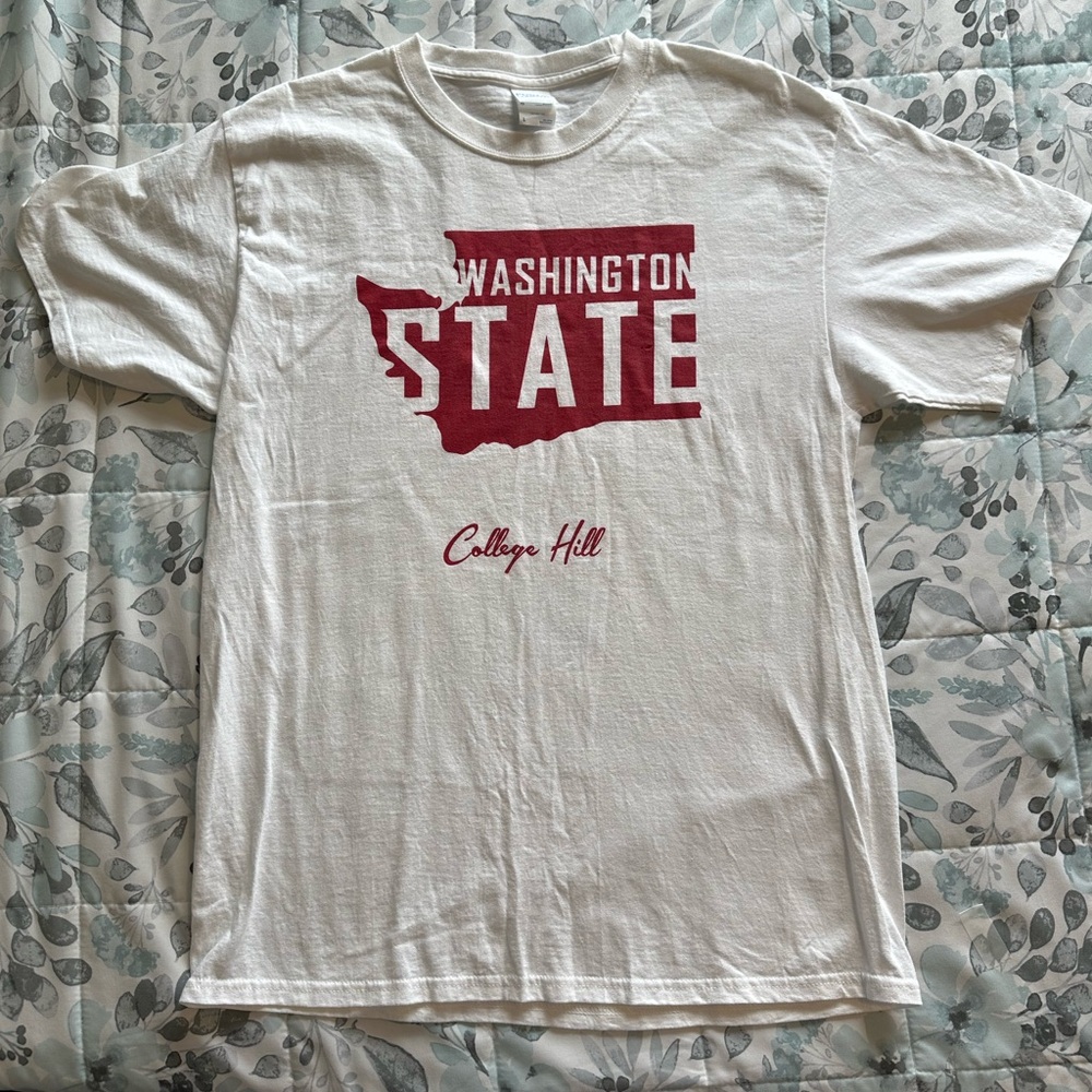 Washington State University Cougars White T Shirt  - College Hill - Adult Large